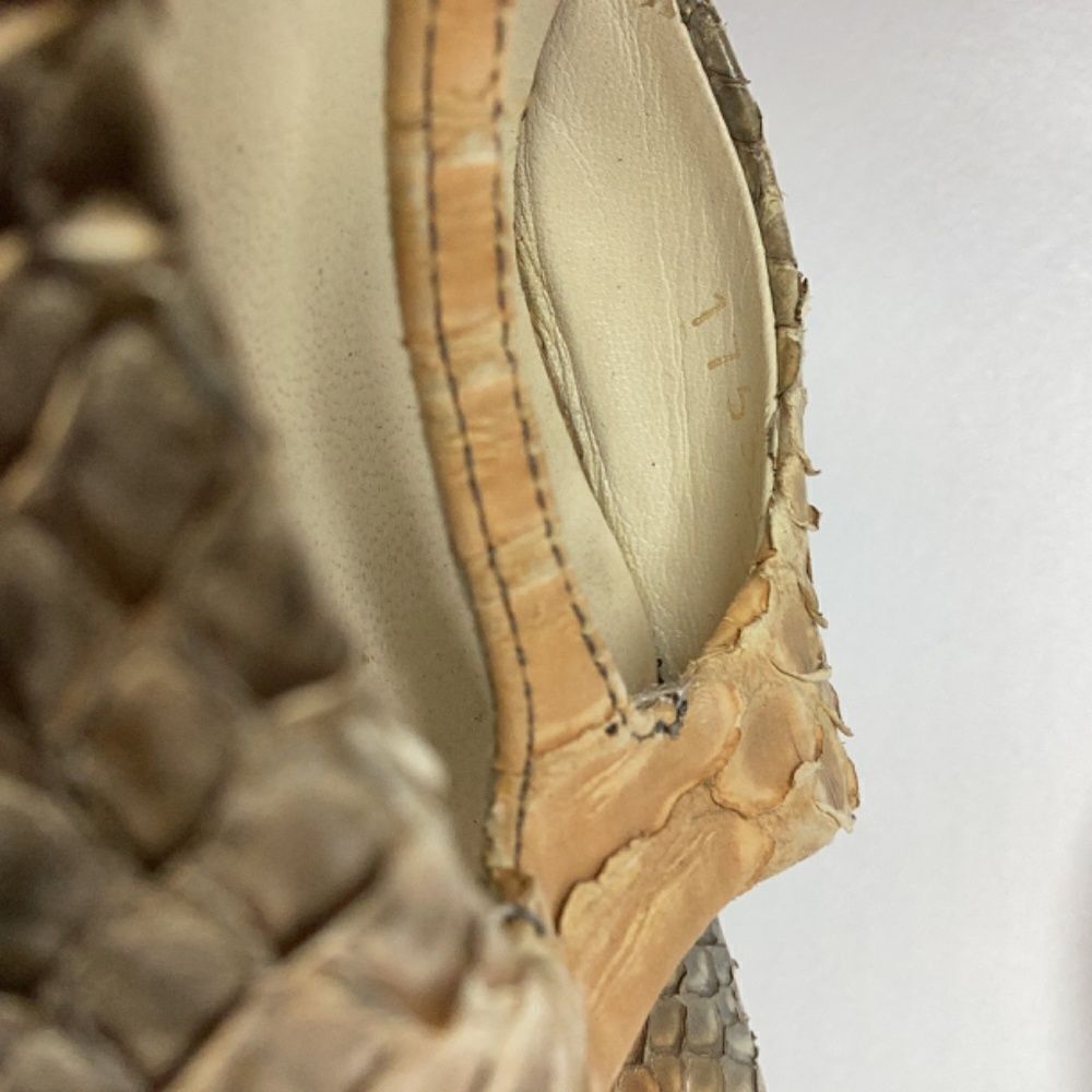 Prada Brown Tan Snakeskin T-Strap Heels - Picture 13 of 15